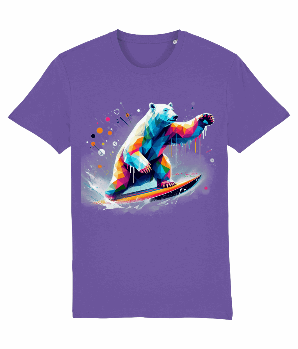 Polar Bear Surf Organic T Shirt Arctic Sunset