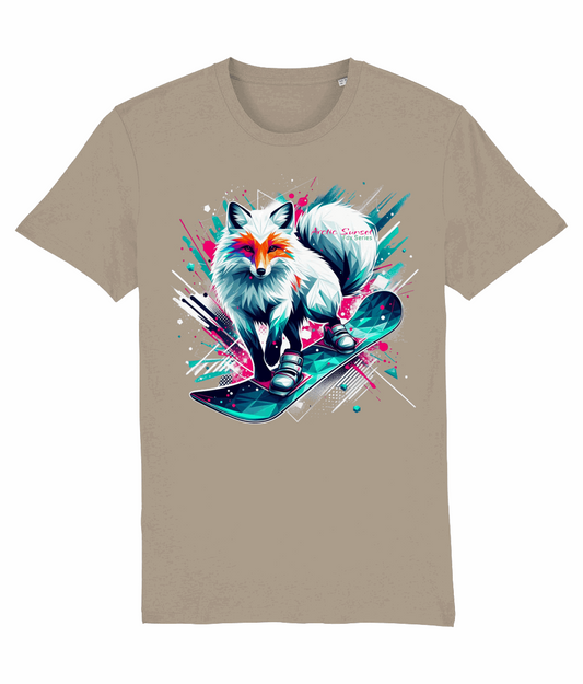 Arctic Fox Snowboard Organic T Shirt Arctic Sunset