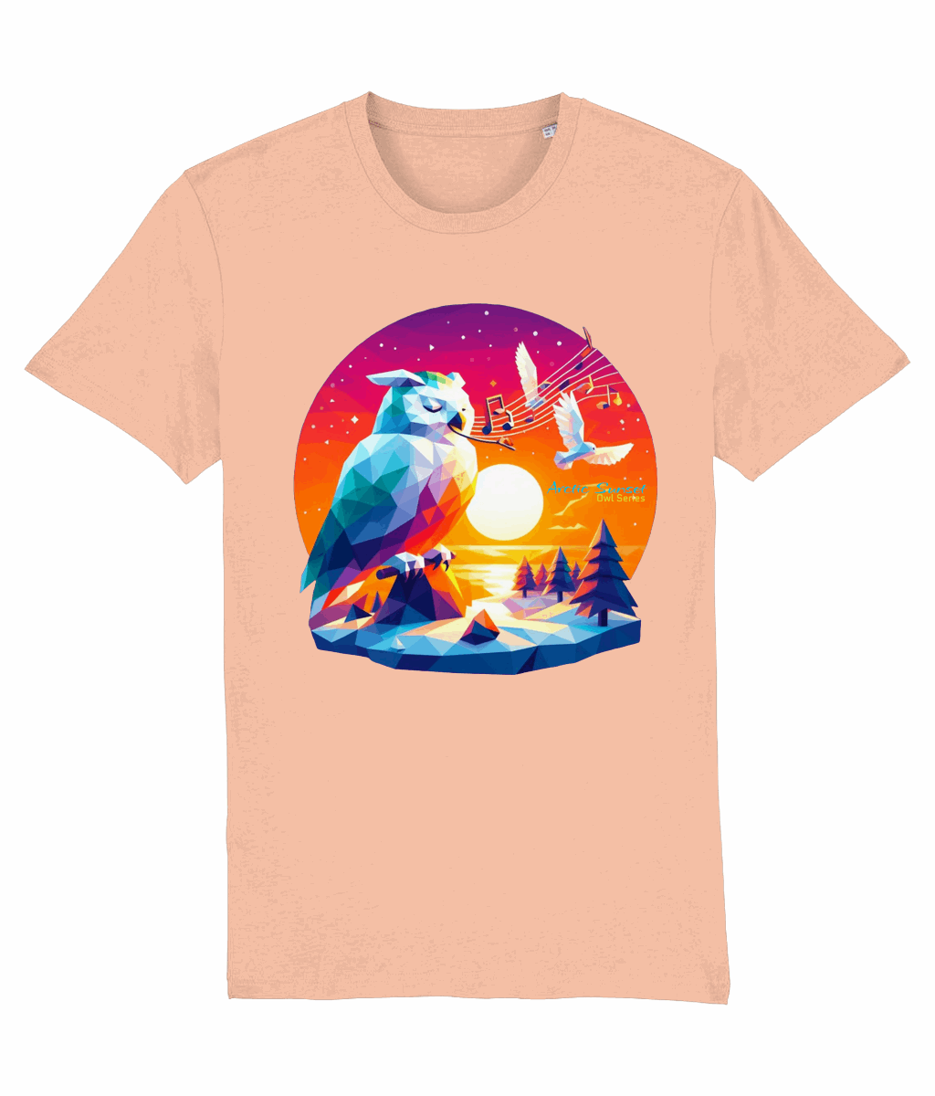 Arctic Owl Whistle Organic T Shirt Arctic Sunset