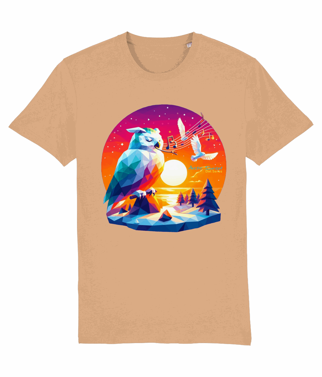 Arctic Owl Whistle Organic T Shirt Arctic Sunset