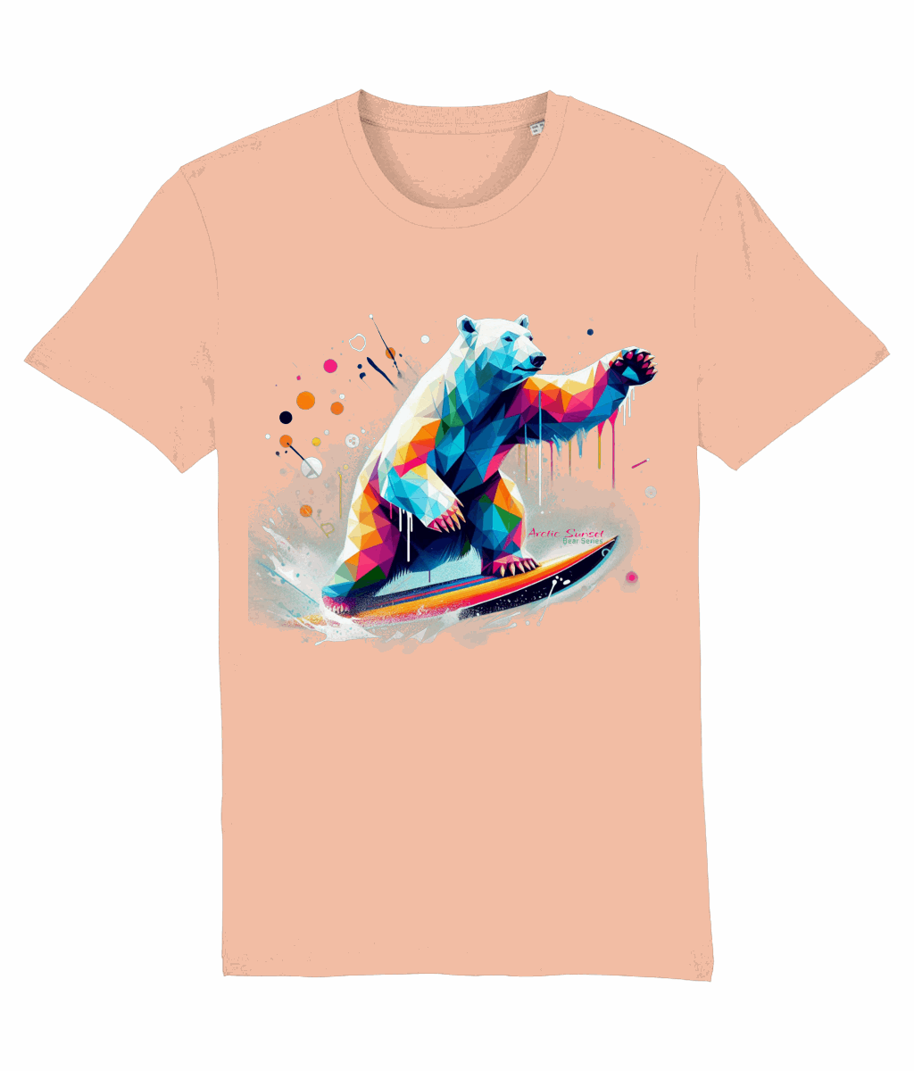 Polar Bear Surf Organic T Shirt Arctic Sunset