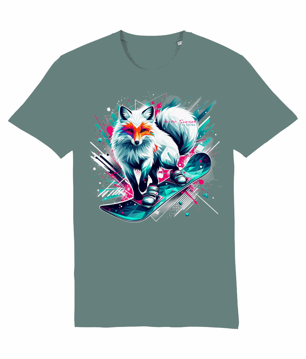 Arctic Fox Snowboard Organic T Shirt Arctic Sunset