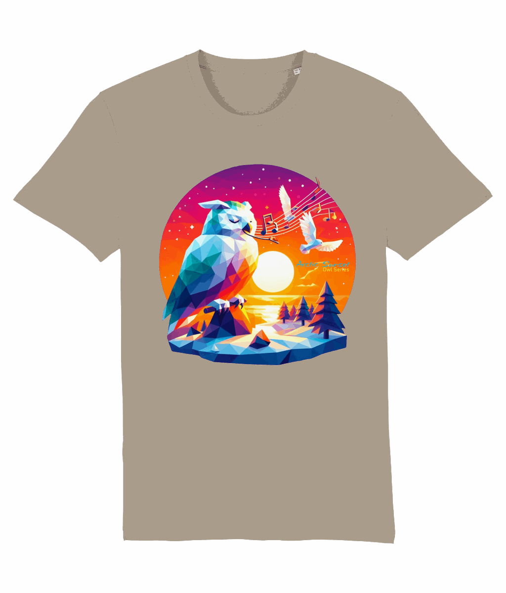 Arctic Owl Whistle Organic T Shirt Arctic Sunset