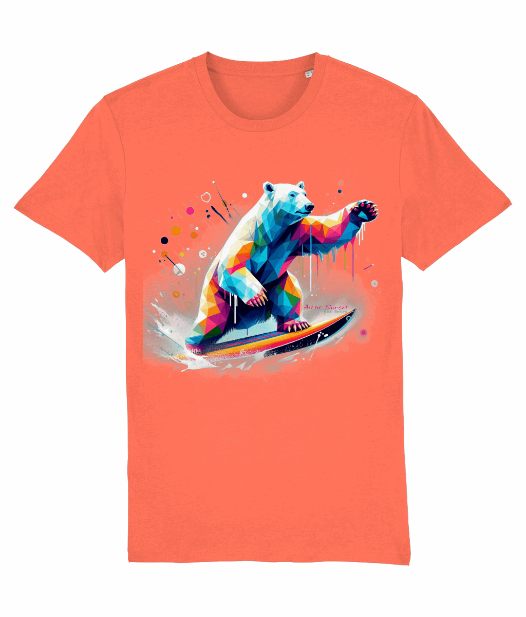 Polar Bear Surf Organic T Shirt Arctic Sunset