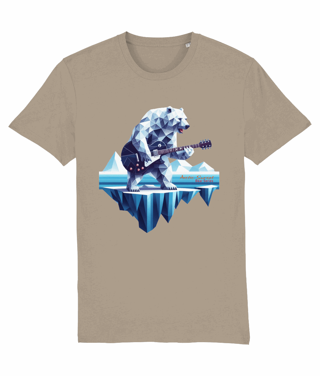 Polar Bear Electric Guitar Organic T Shirt Arctic Sunset