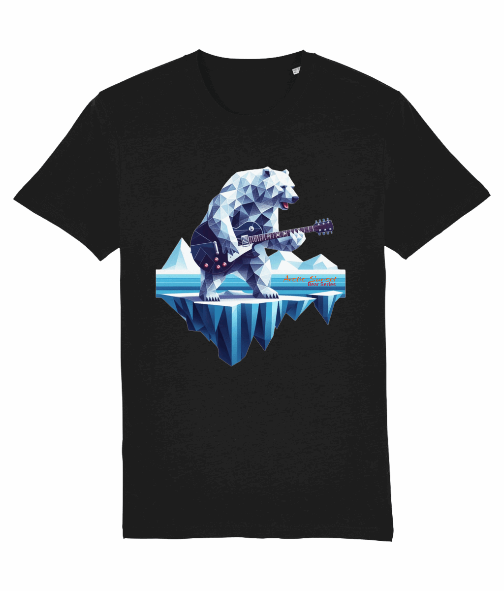 Polar Bear Electric Guitar Organic T Shirt Arctic Sunset