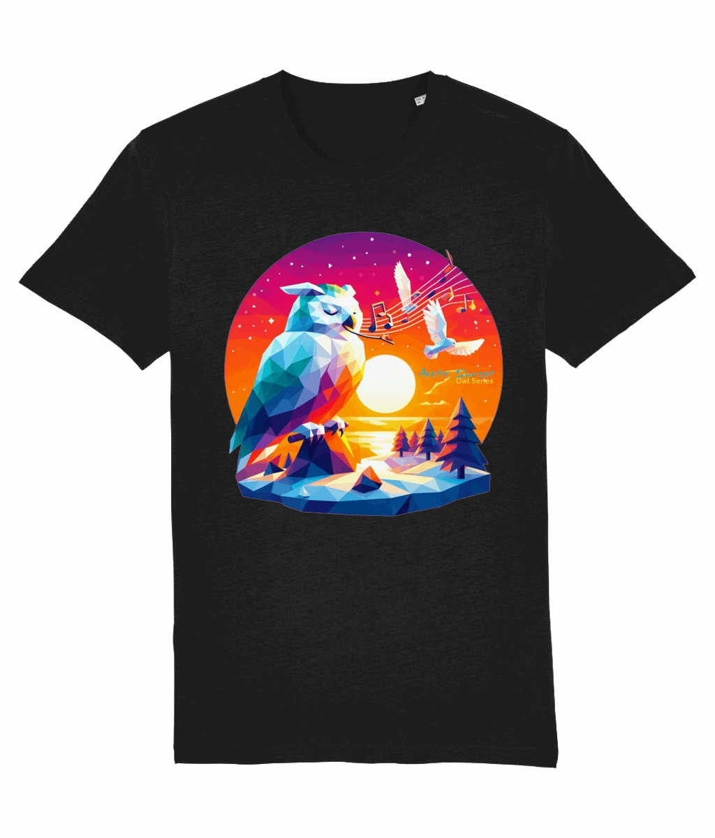 Arctic Owl Whistle Organic T Shirt Arctic Sunset