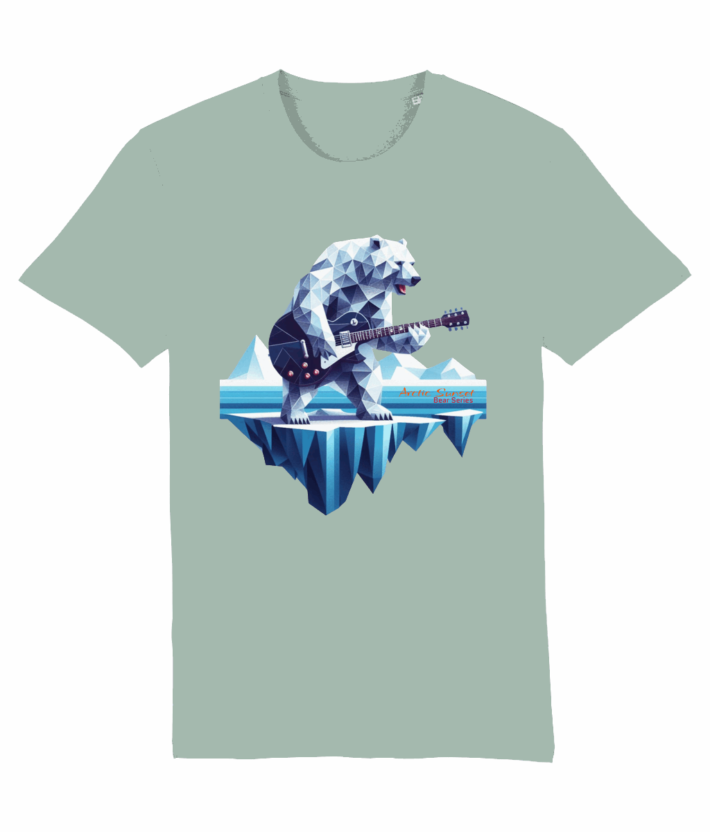 Polar Bear Electric Guitar Organic T Shirt Arctic Sunset