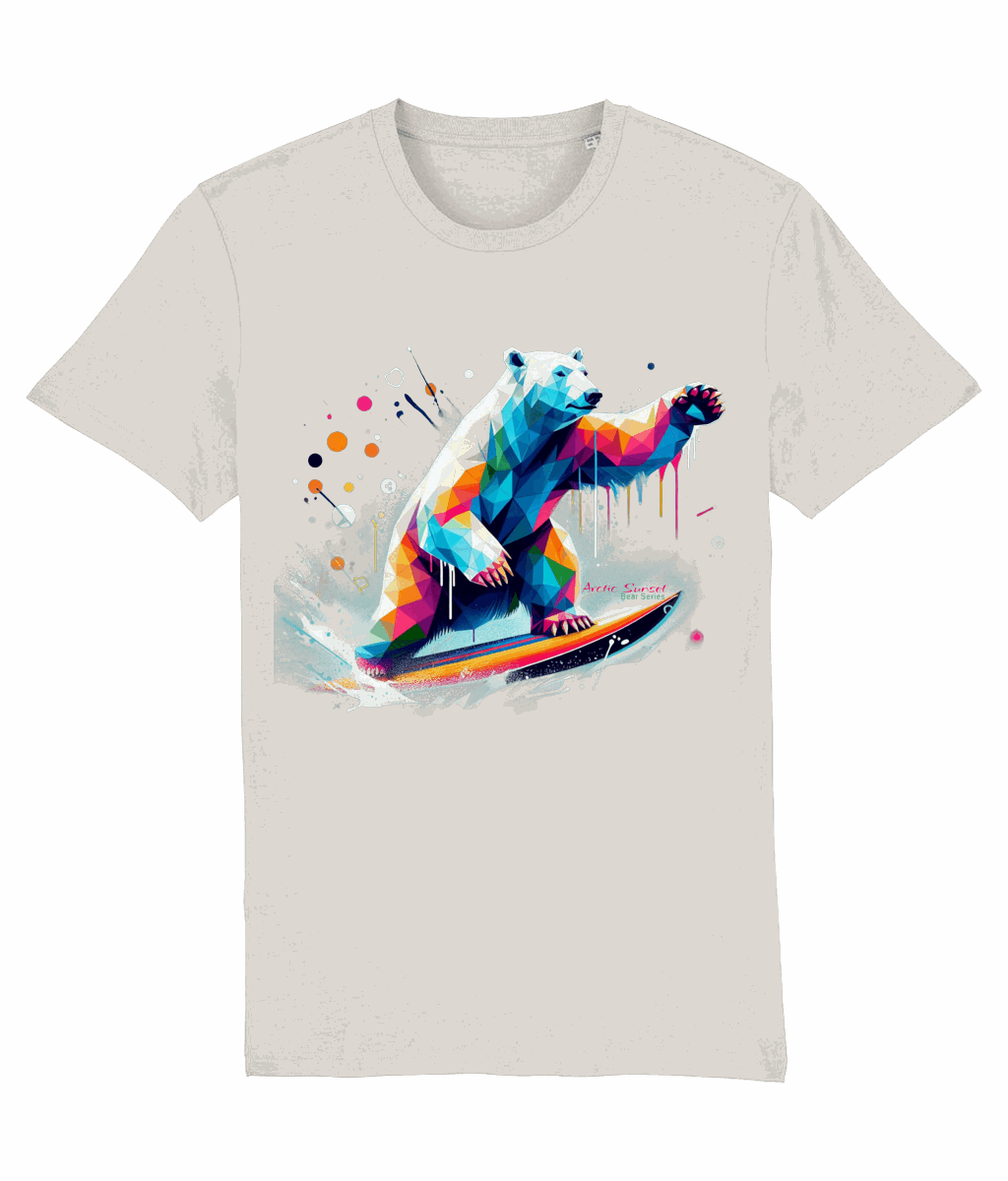 Polar Bear Surf Organic T Shirt Arctic Sunset