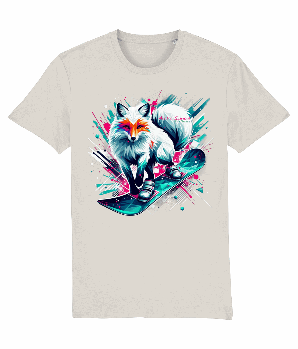 Arctic Fox Snowboard Organic T Shirt Arctic Sunset