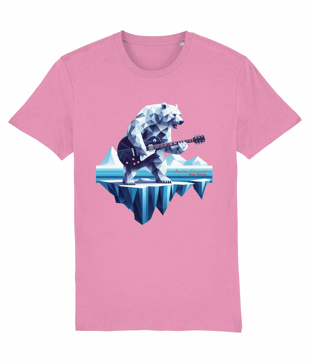 Polar Bear Electric Guitar Organic T Shirt Arctic Sunset