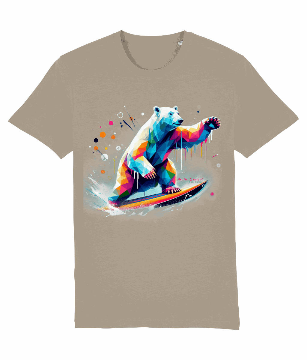 Polar Bear Surf Organic T Shirt Arctic Sunset