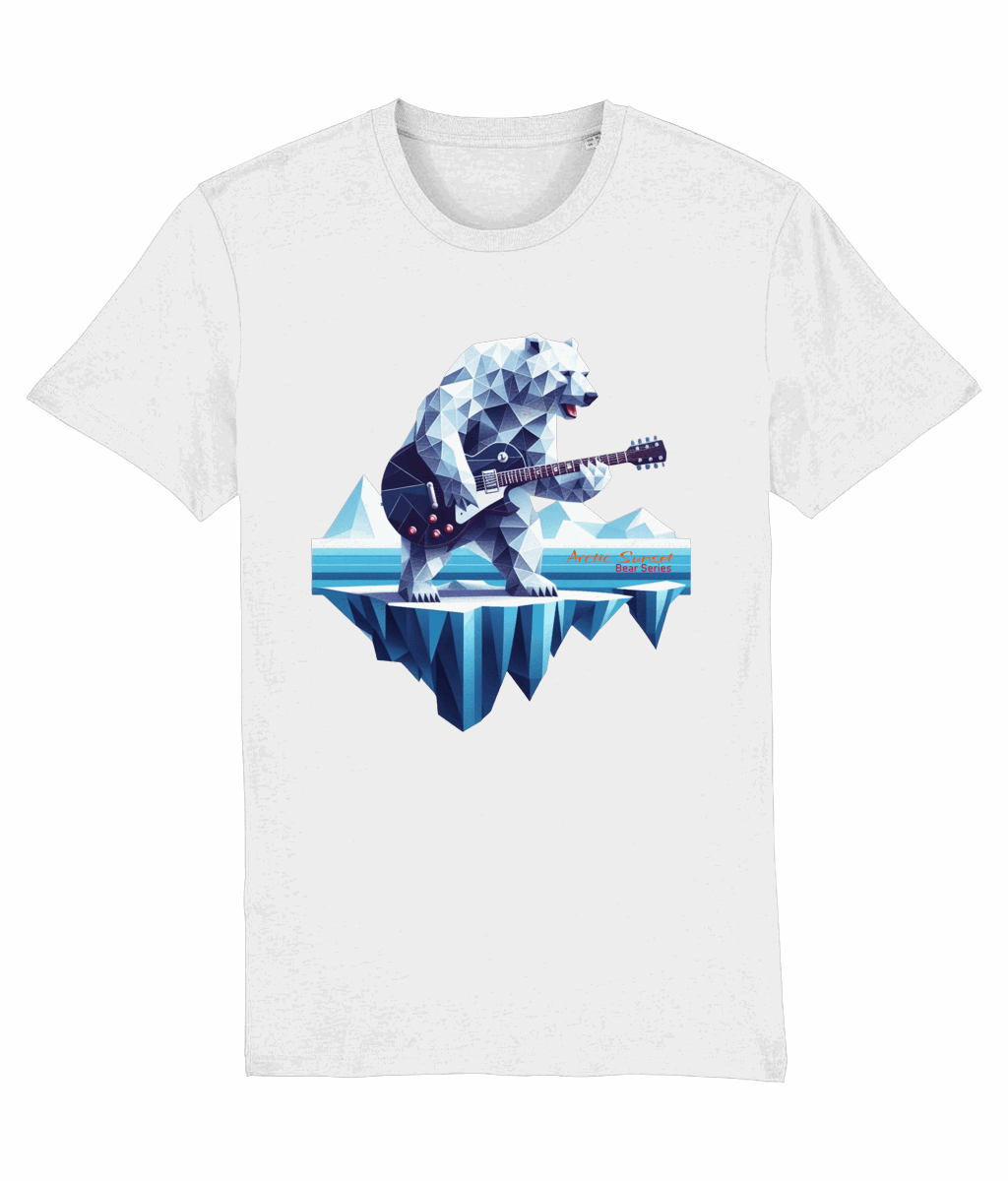 Polar Bear Electric Guitar Organic T Shirt Arctic Sunset