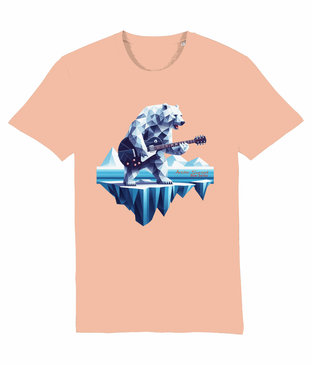 Polar Bear Electric Guitar Organic T Shirt Arctic Sunset