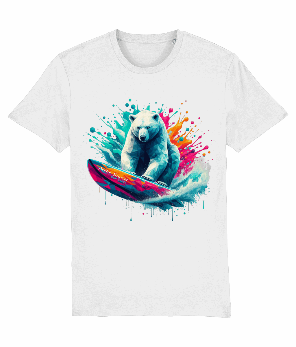 Polar Bear Surf n Splash Organic T Shirt Arctic Sunset