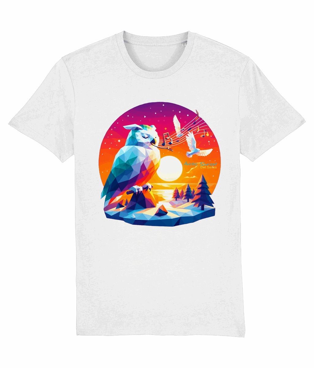 Arctic Owl Whistle Organic T Shirt Arctic Sunset