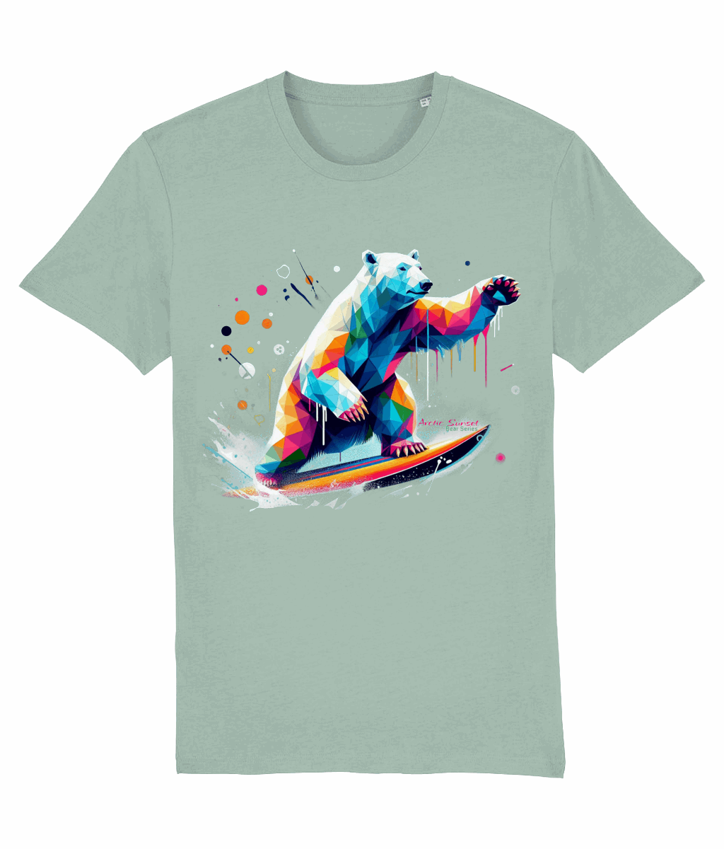 Polar Bear Surf Organic T Shirt Arctic Sunset