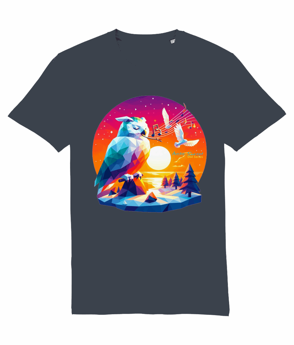 Arctic Owl Whistle Organic T Shirt Arctic Sunset