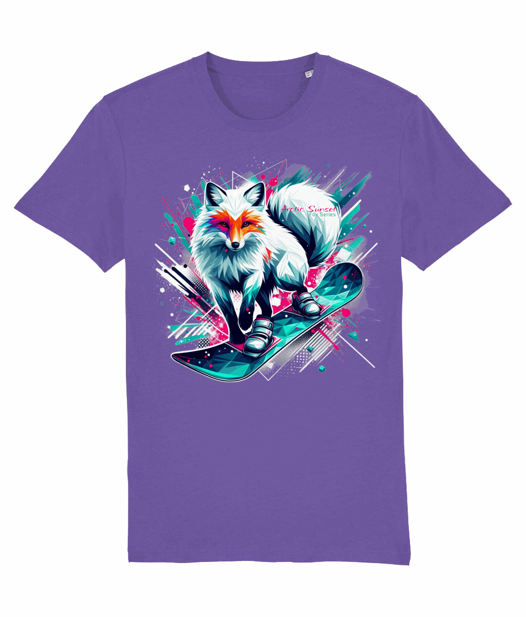 Arctic Fox Snowboard Organic T Shirt Arctic Sunset