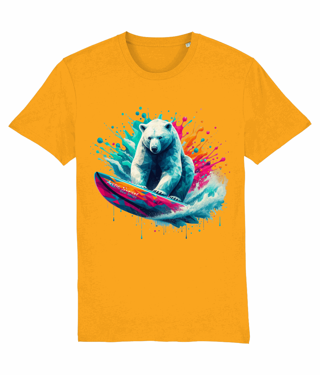 Polar Bear Surf n Splash Organic T Shirt Arctic Sunset