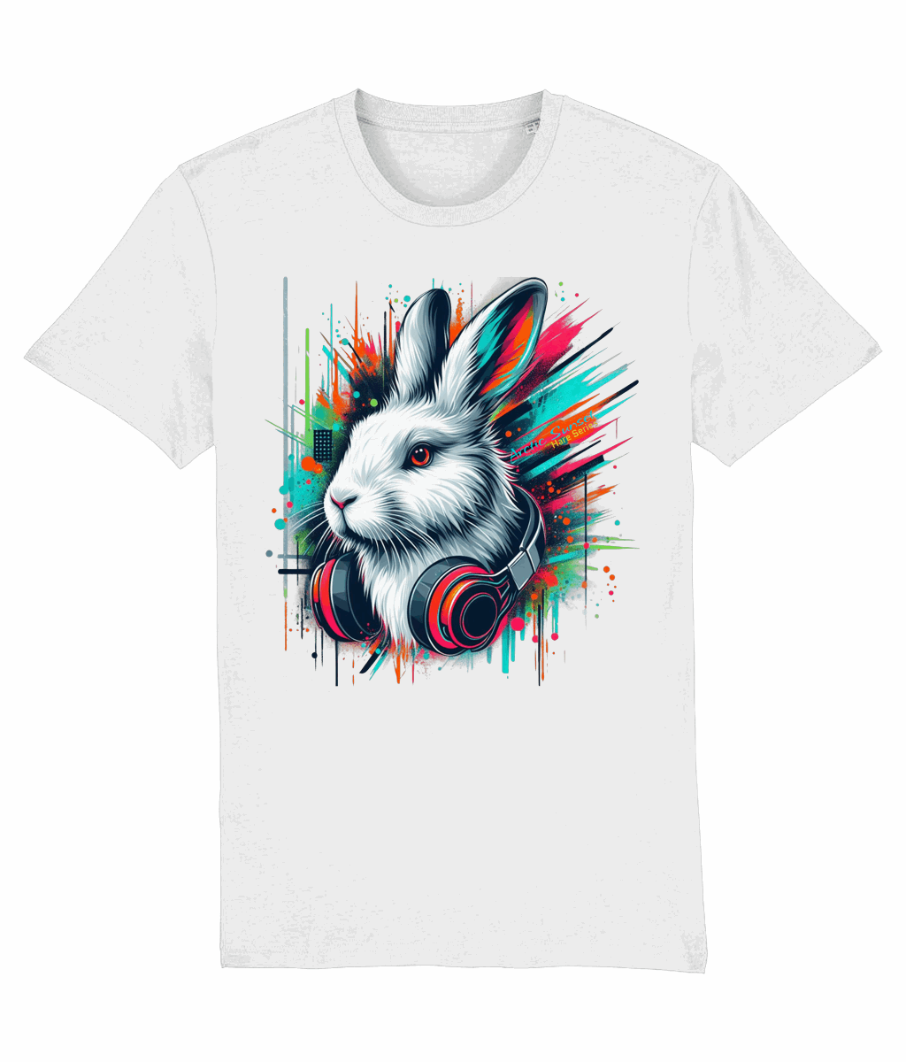 Arctic Hare Headphones Organic T Shirt Arctic Sunset