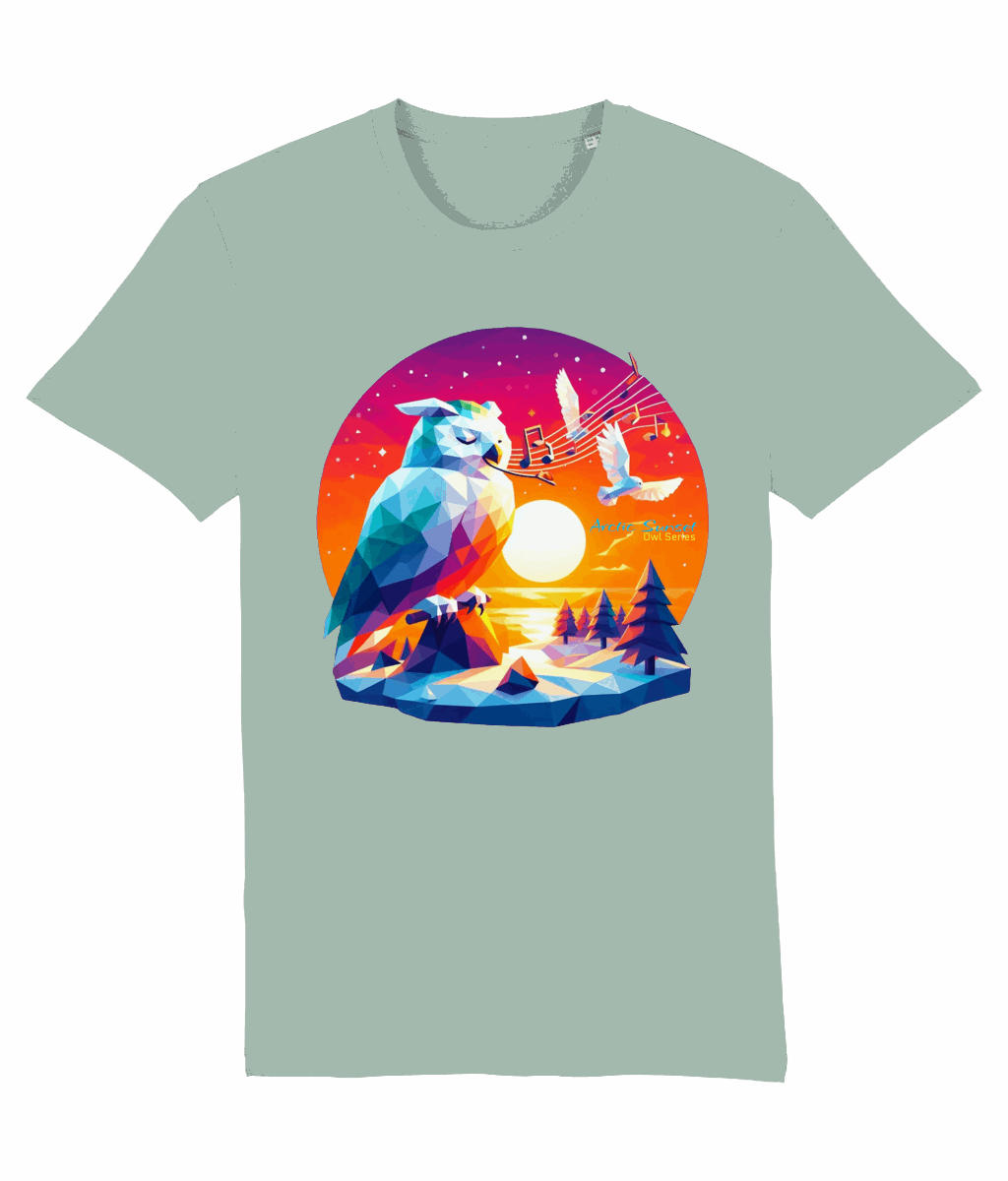 Arctic Owl Whistle Organic T Shirt Arctic Sunset