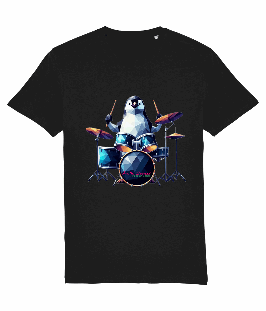 Penguin Drummer One Organic T Shirt Arctic Sunset