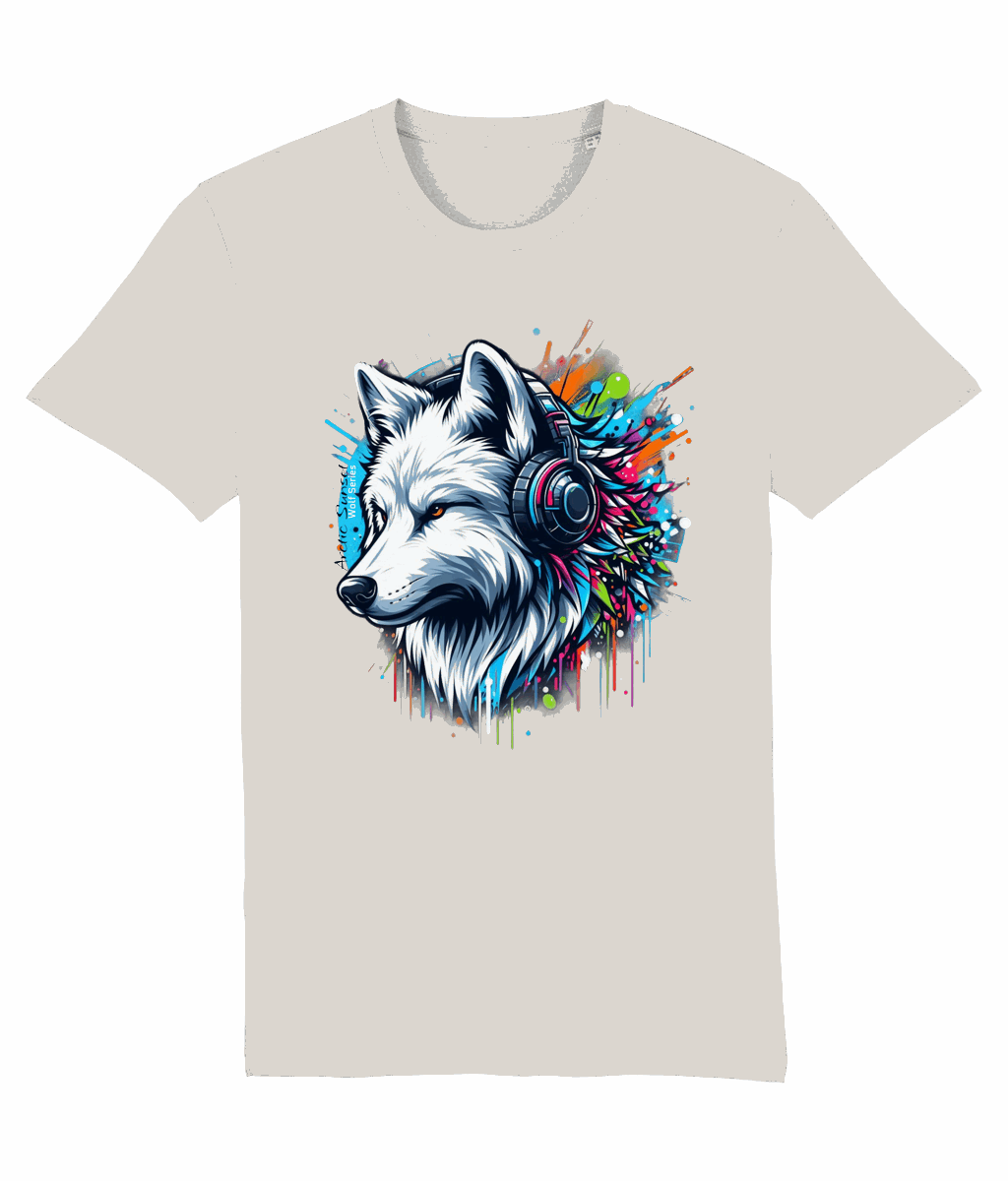 Arctic Wolf Headphones Organic T Shirt Arctic Sunset