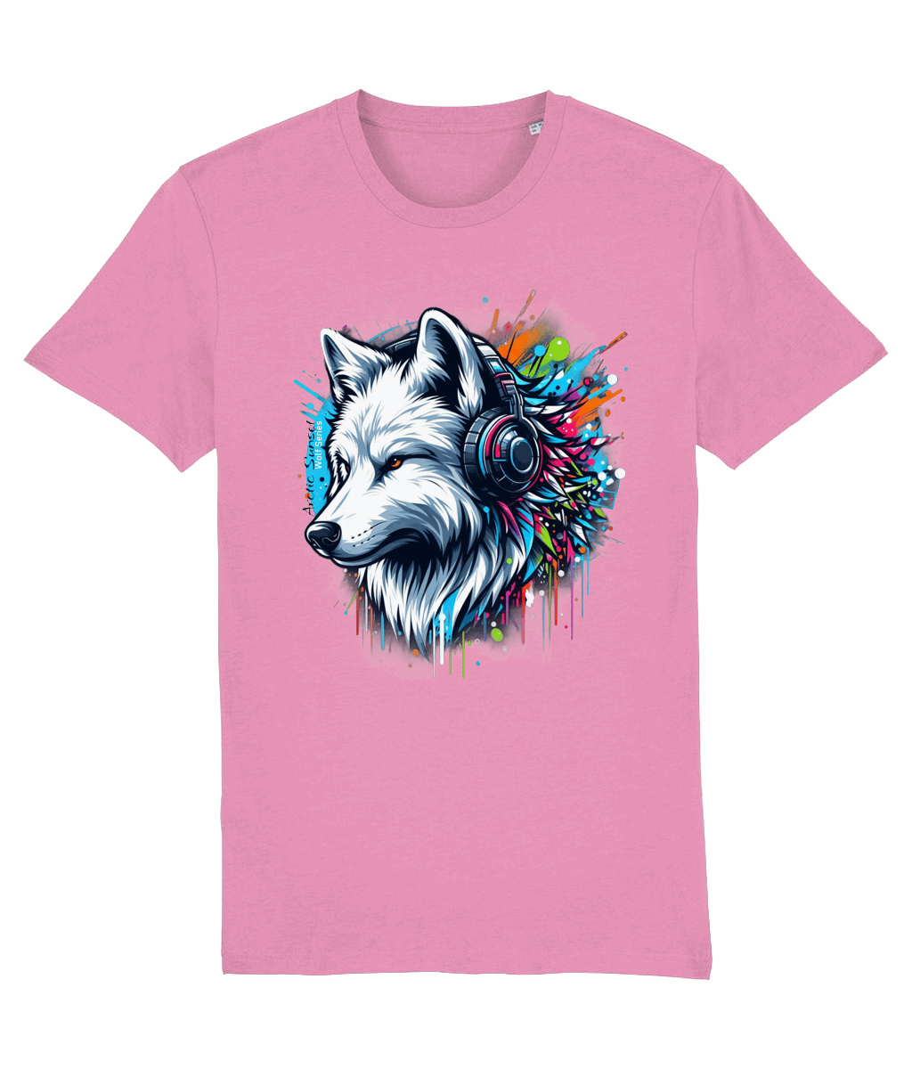 Arctic Wolf Headphones Organic T Shirt Arctic Sunset