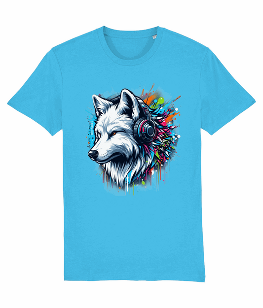 Arctic Wolf Headphones Organic T Shirt Arctic Sunset