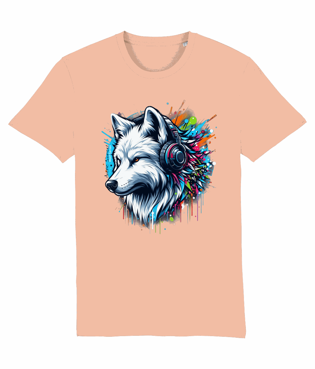 Arctic Wolf Headphones Organic T Shirt Arctic Sunset