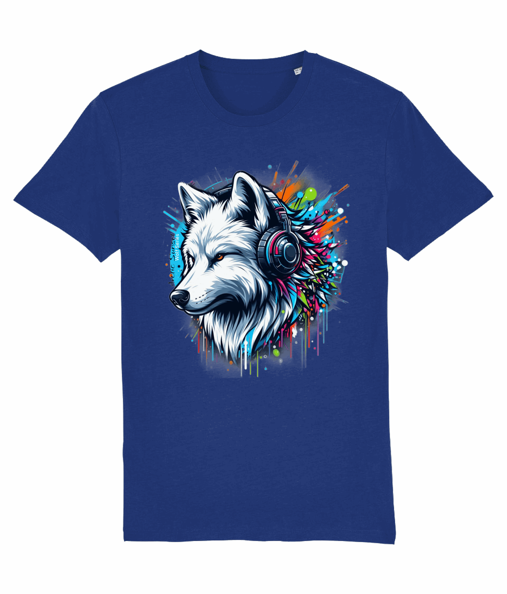 Arctic Wolf Headphones Organic T Shirt Arctic Sunset