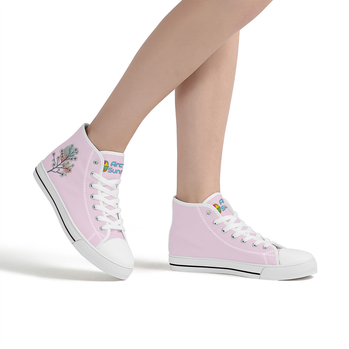 Freestyler Sakura Canvas Hi Top Shoes - Baby Pink