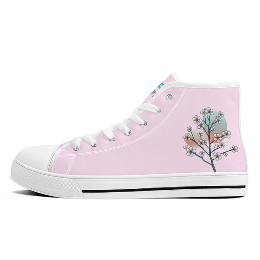 Freestyler Sakura Canvas Hi Top Shoes - Baby Pink