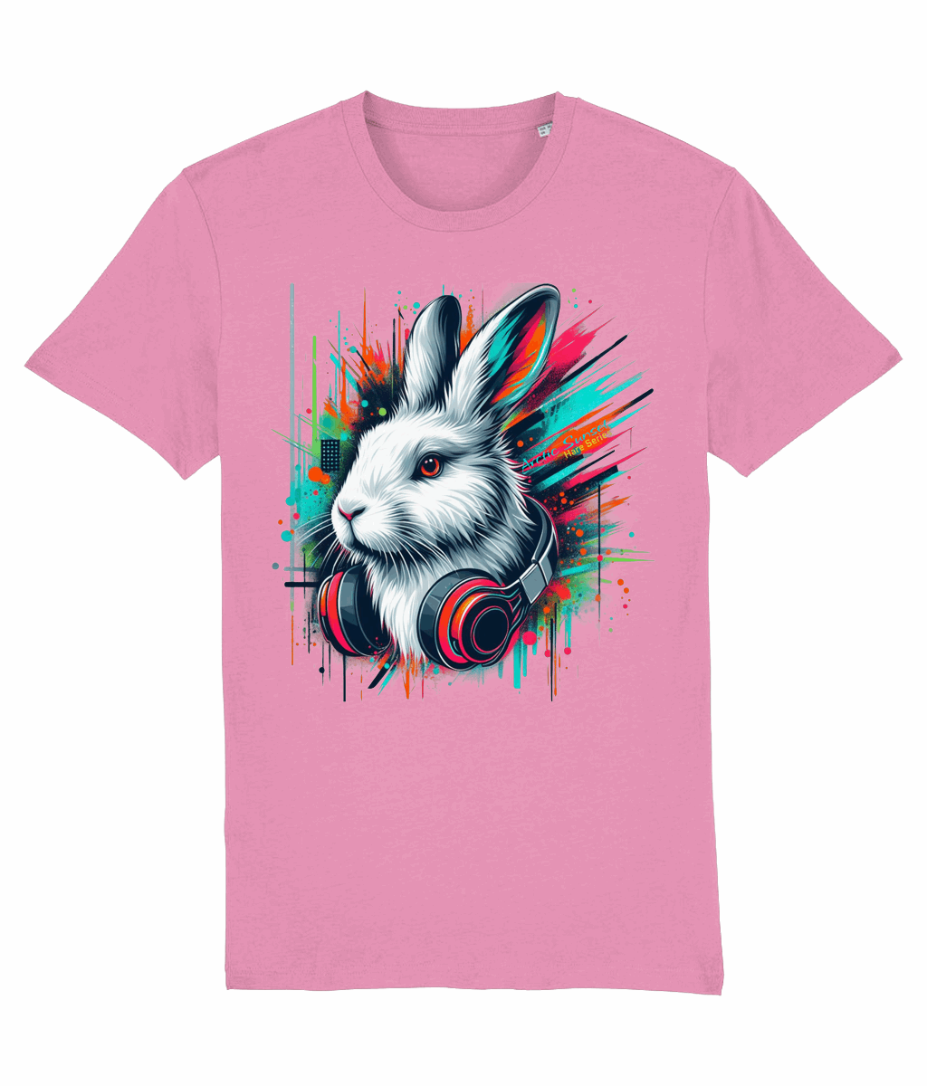 Arctic Hare Headphones Organic T Shirt Arctic Sunset