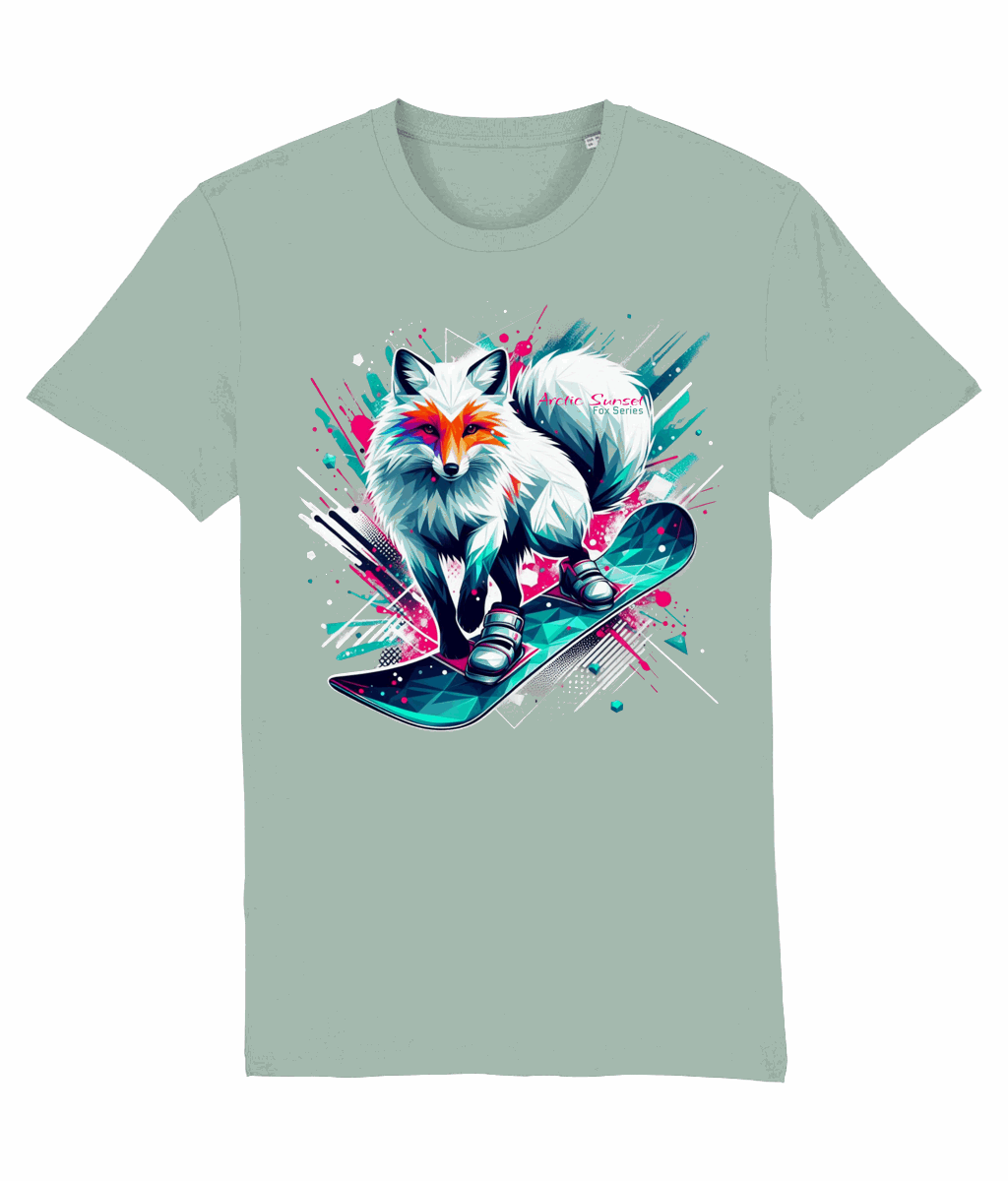 Arctic Fox Snowboard Organic T Shirt Arctic Sunset