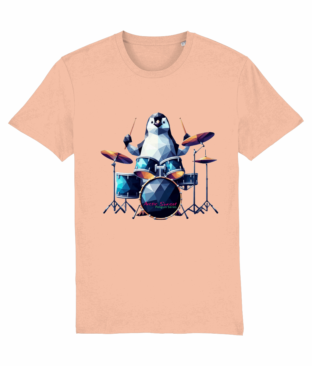 Penguin Drummer One Organic T Shirt Arctic Sunset