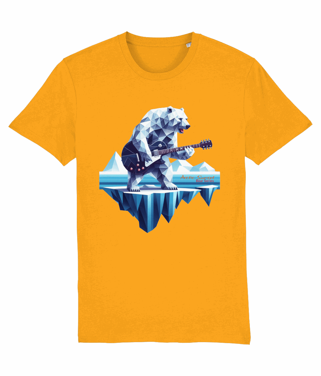 Polar Bear Electric Guitar Organic T Shirt Arctic Sunset