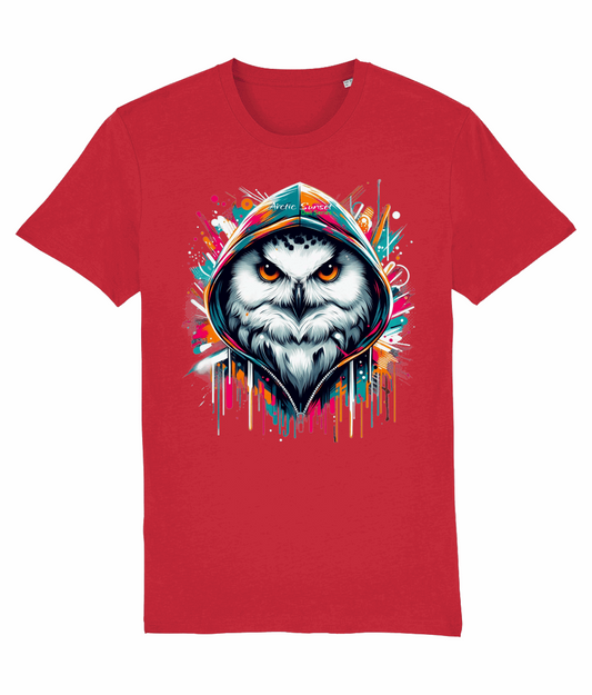 Arctic Owl Hood Up Organic T Shirt Arctic Sunset