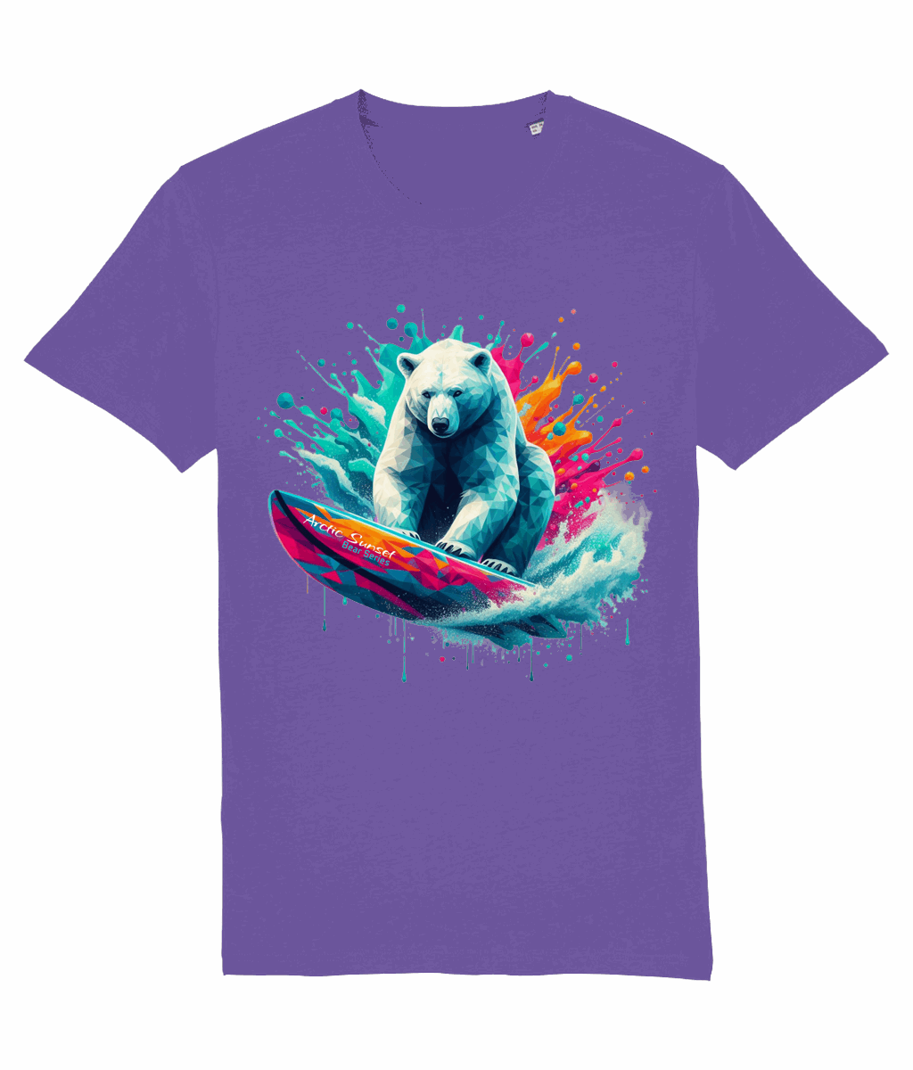 Polar Bear Surf n Splash Organic T Shirt Arctic Sunset