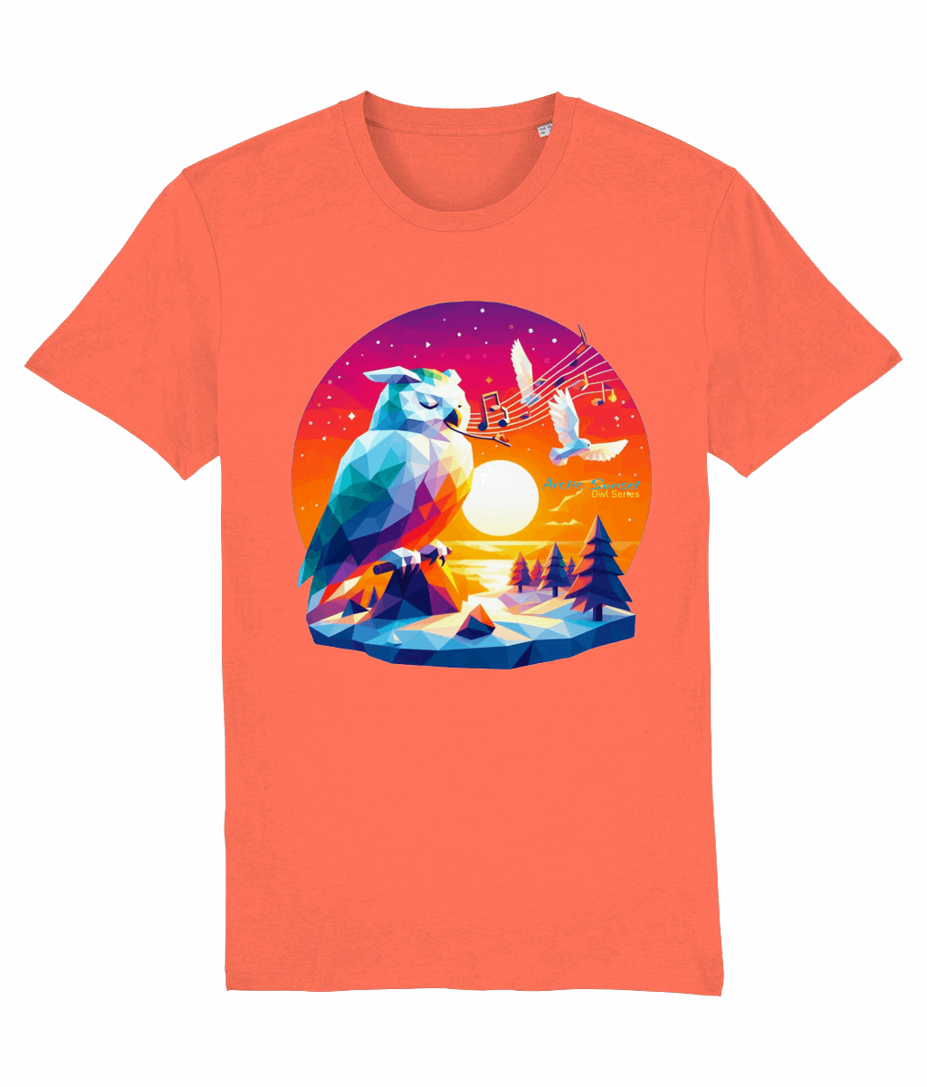 Arctic Owl Whistle Organic T Shirt Arctic Sunset