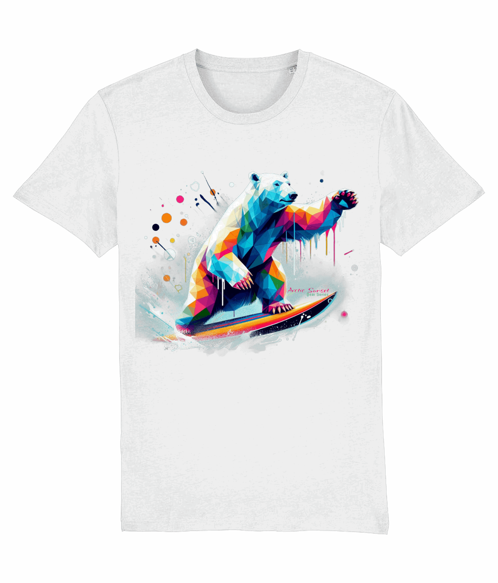 Polar Bear Surf Organic T Shirt Arctic Sunset