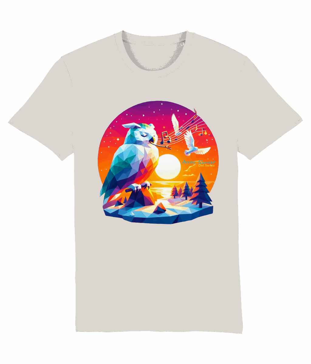 Arctic Owl Whistle Organic T Shirt Arctic Sunset