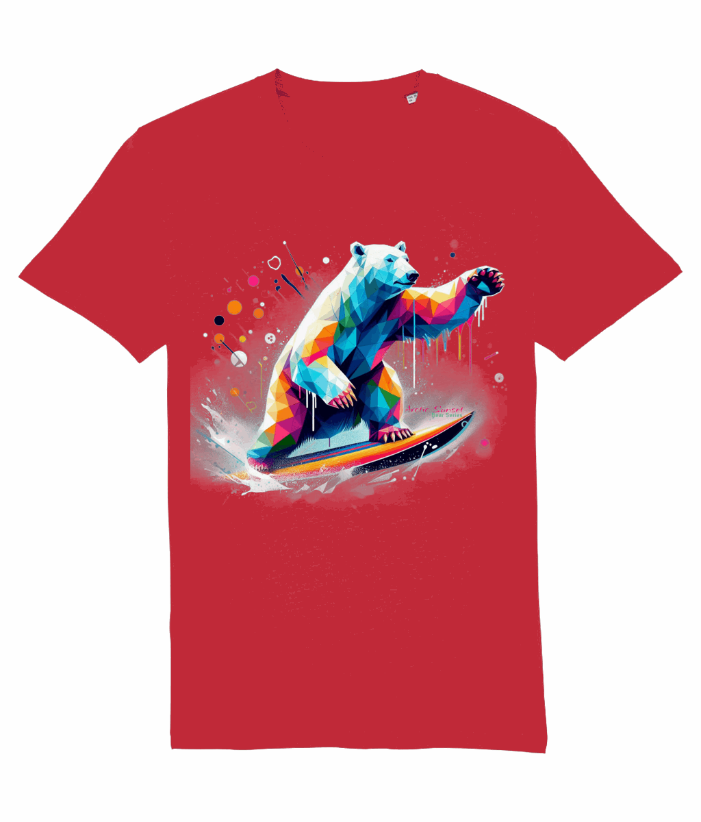 Polar Bear Surf Organic T Shirt Arctic Sunset