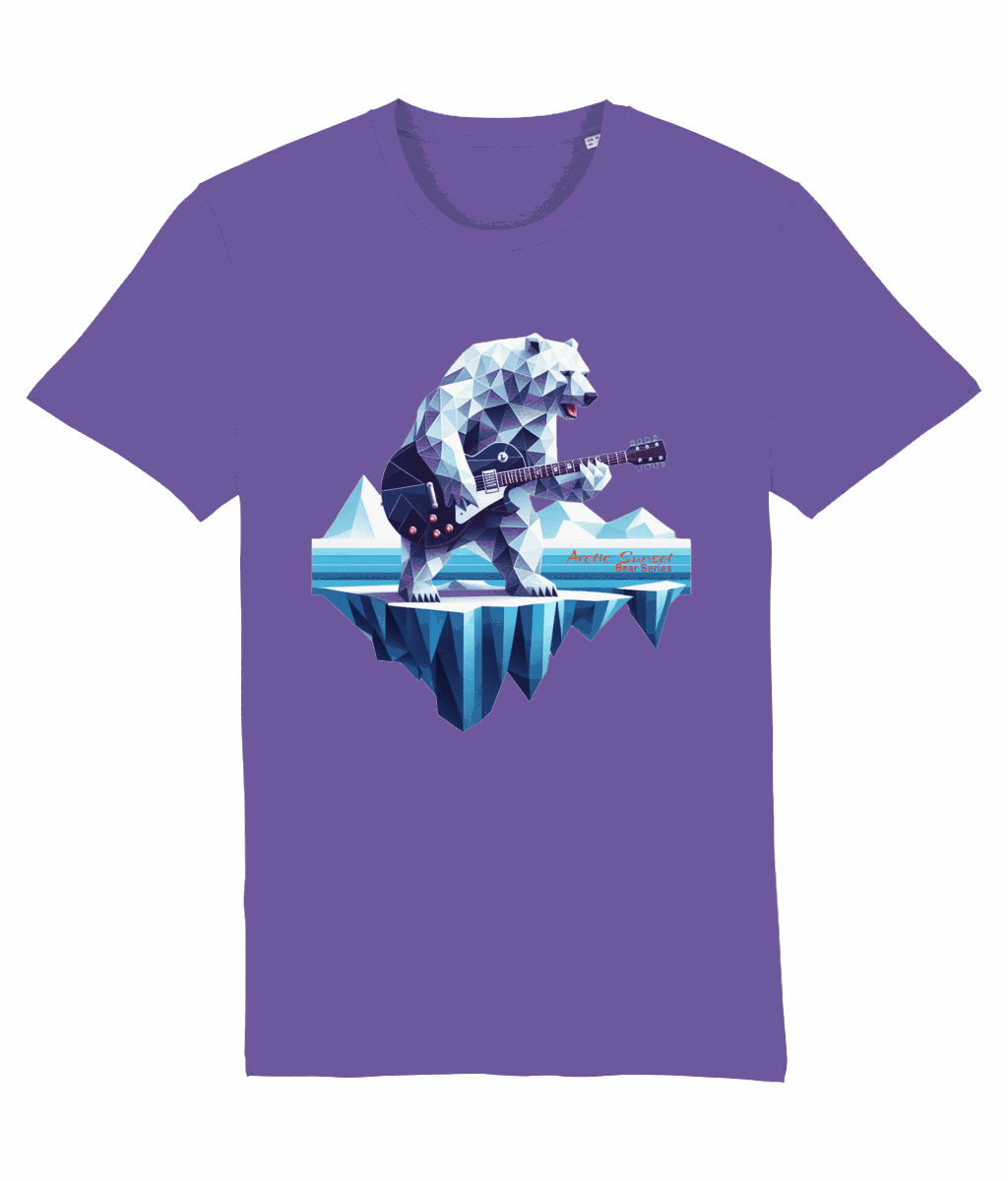 Polar Bear Electric Guitar Organic T Shirt Arctic Sunset