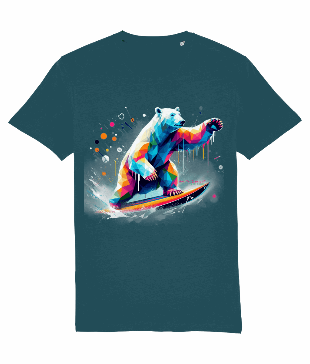 Polar Bear Surf Organic T Shirt Arctic Sunset