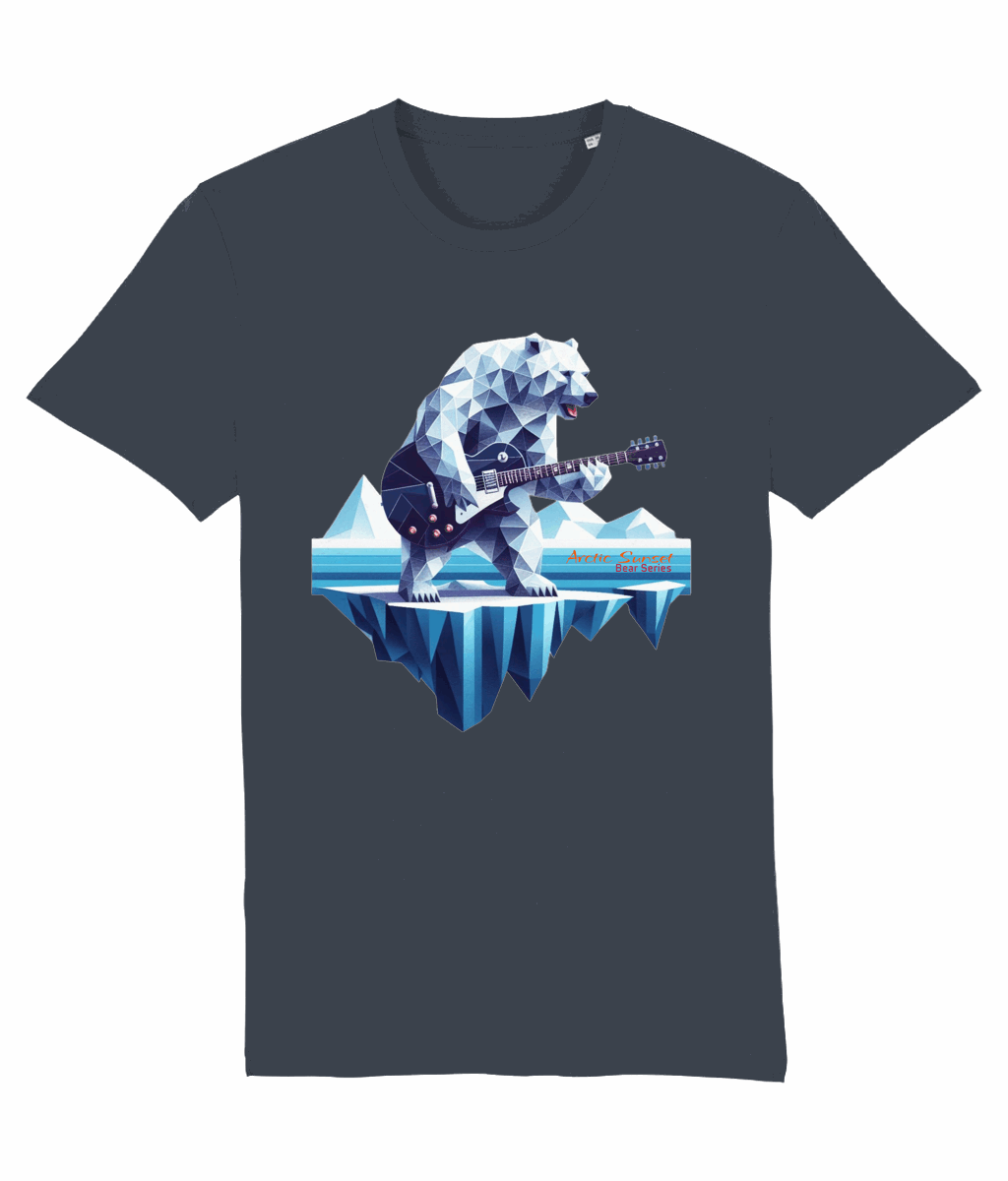 Polar Bear Electric Guitar Organic T Shirt Arctic Sunset