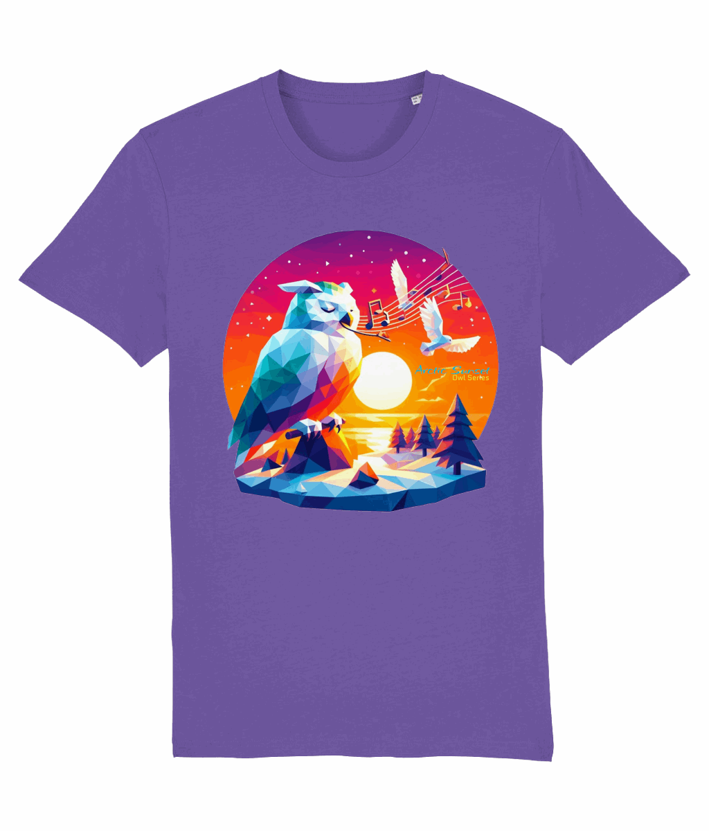 Arctic Owl Whistle Organic T Shirt Arctic Sunset